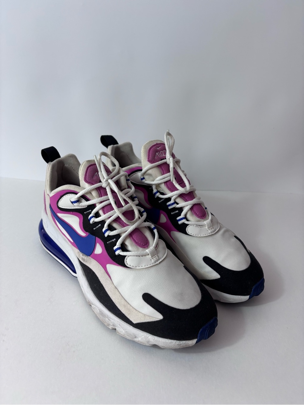 Nike Air Max 270 React Summit White Fuchsia Blue CI3899-100 Women's Size 8.5